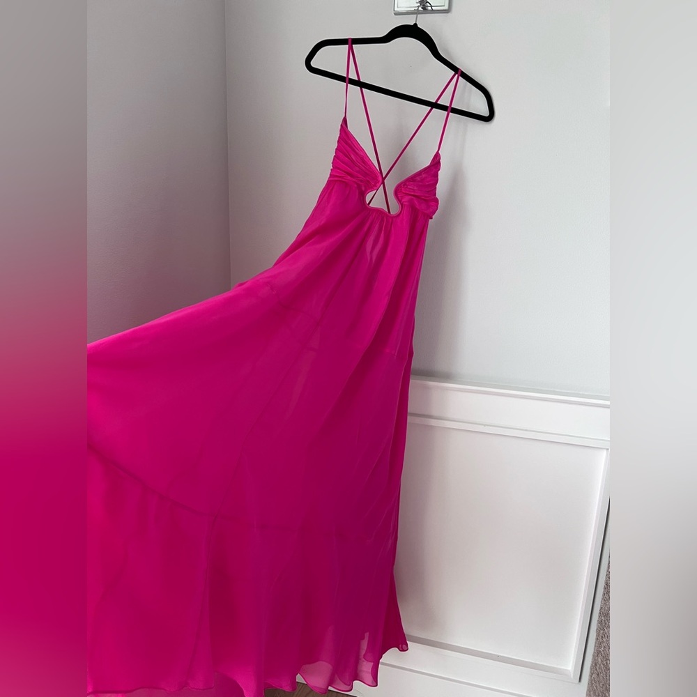 Zara Vibrant Pink Maxi Dress - Picture 9 of 12